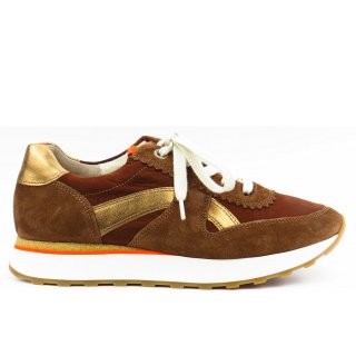 Paul Green Damen Nubuk Nut/Cigar Sneaker In Nut/Cigar Kombi. Paul Green Damen Nubuk Nut/Cigar Sneaker In Nut/Cigar Kombi.
