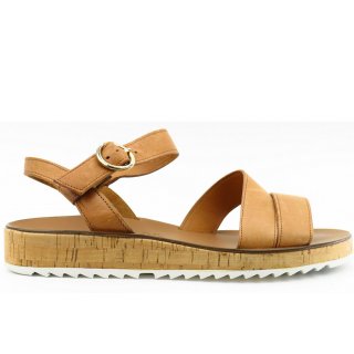 Paul Green Damen Easy Calf Cuoio Plt. Kork Sandale In Cuoio Paul Green Damen Easy Calf Cuoio Plt. Kork Sandale In Cuoio